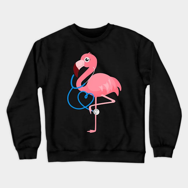 Medical Doctor Nurse Pediatrics Flamingo Crewneck Sweatshirt by mccloysitarh